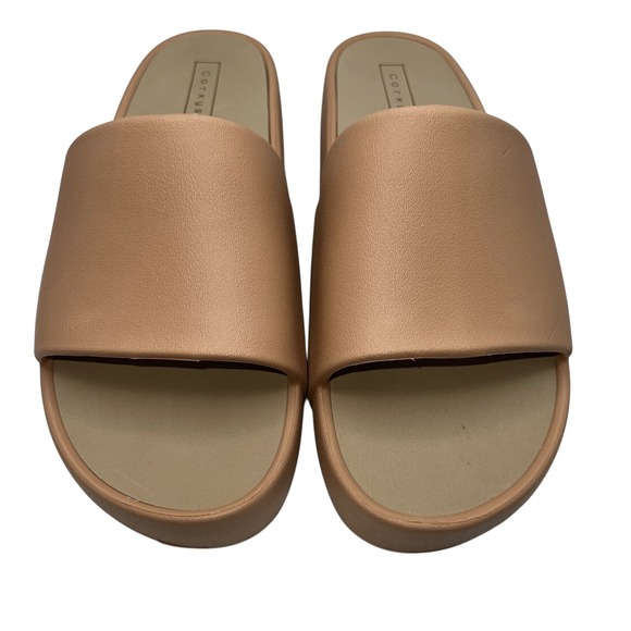 Corky's Womens Slides Platform Sandals Shoes Tan Brown Casual‎ Comfort Size 9 - Picture 2 of 7